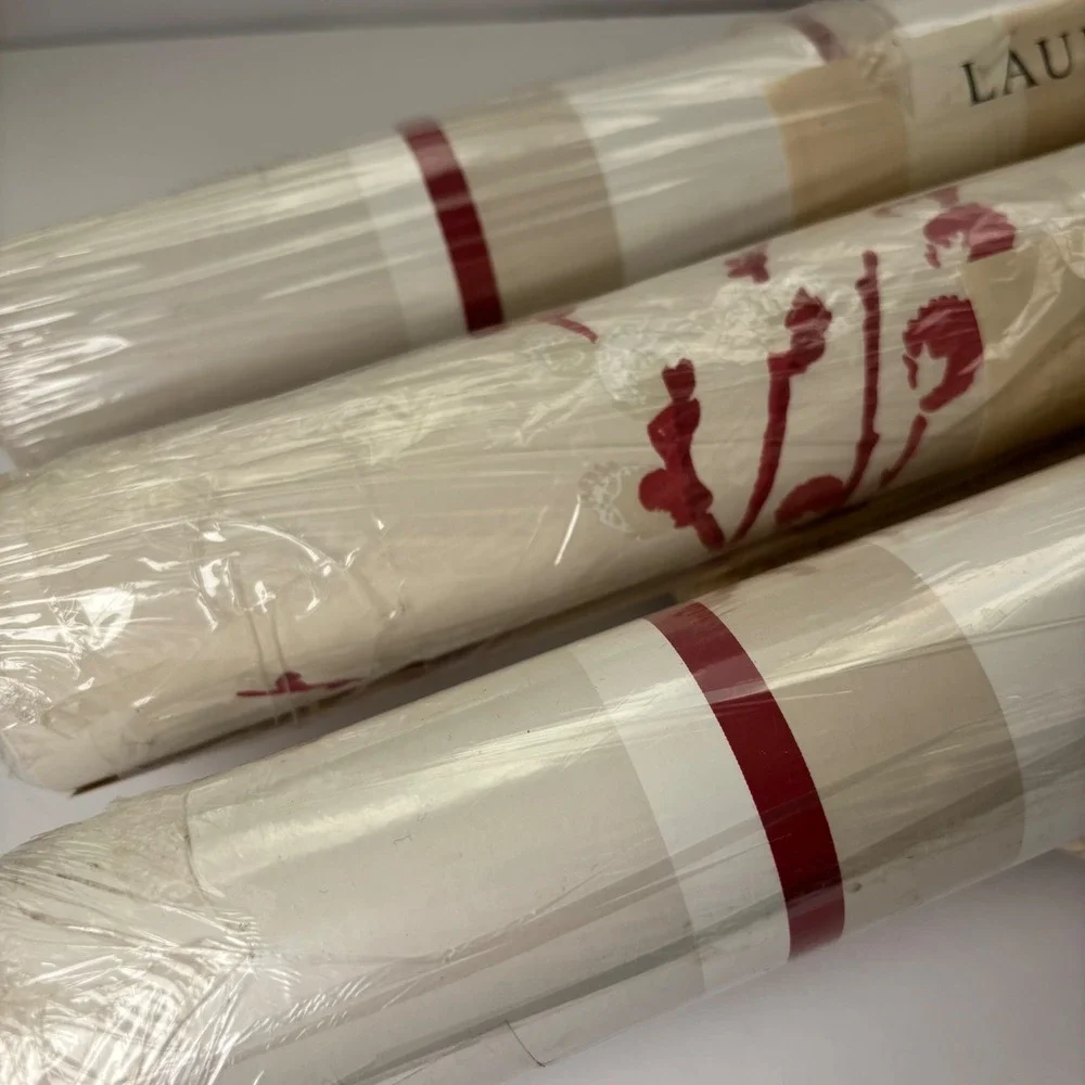 Laura Ashley Home Eaton Pussywillow Stripe Cranberry Wallpaper 3 Rolls Wallpaper